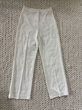 H&M White Straight-Leg Tailored Pants